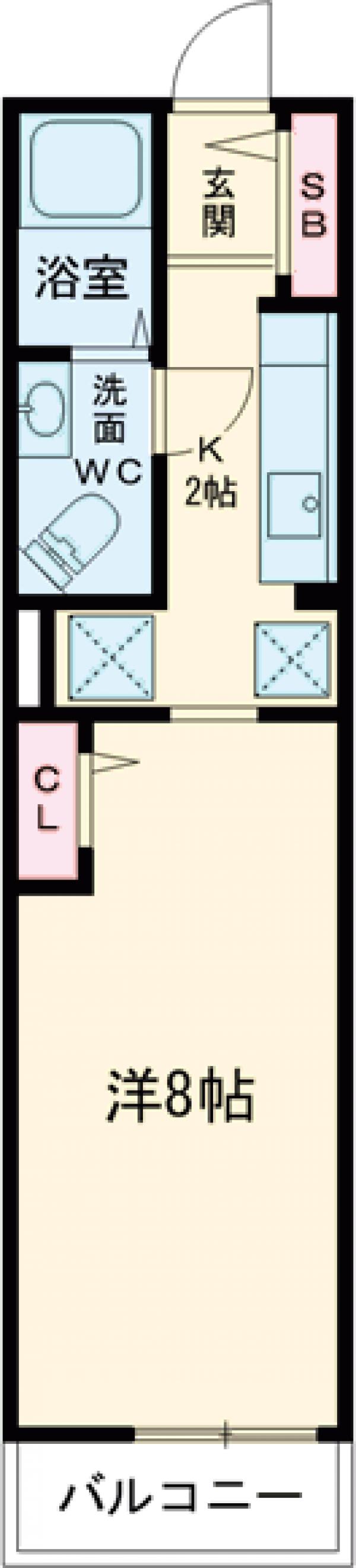 若葉町の完工年月(2016年12月)築の賃貸アパートの間取り