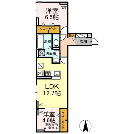ルリアン保木間・303号室の間取り