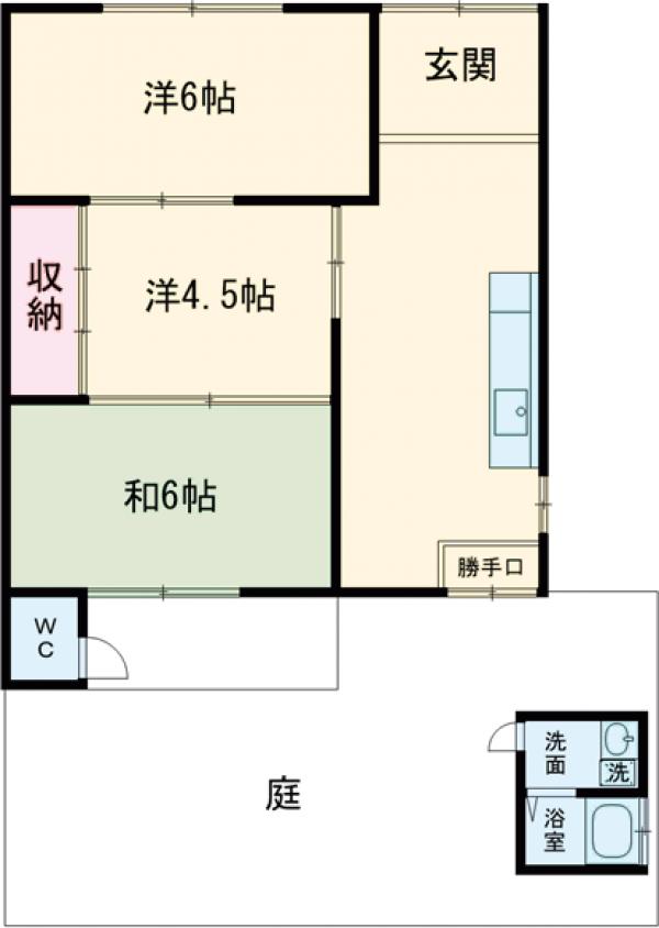 小田町連棟借家の間取り