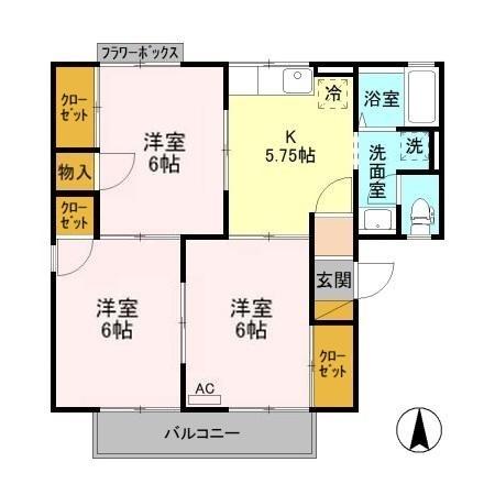 ビューグランドール Bの間取り