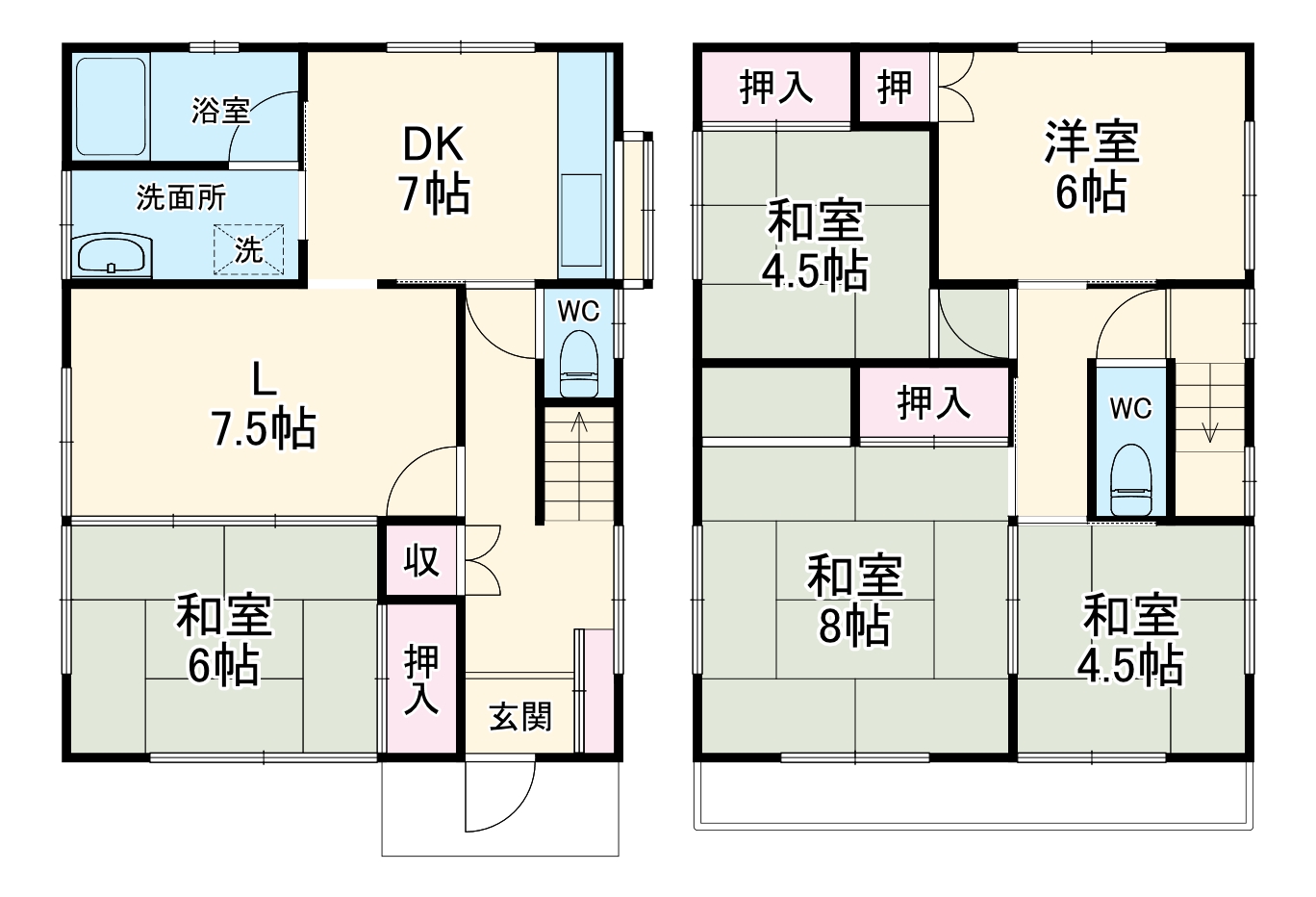 稲荷木貸家の間取り