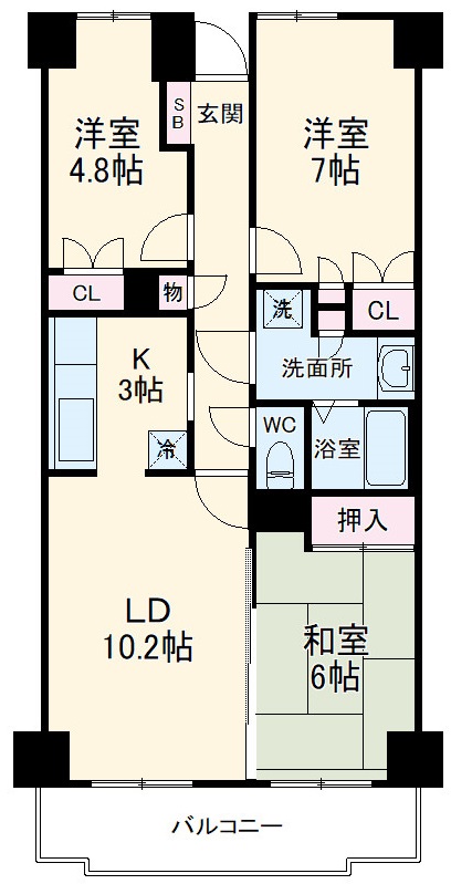 都筑フォーレ一ツ木・404号室の間取り