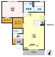 タウンハウス ロエアス Dの間取り