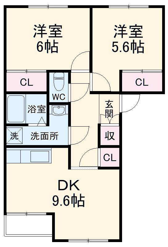 201号室の間取り