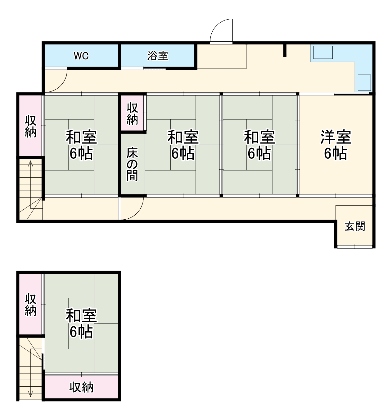 河原田仲尾貸家の間取り