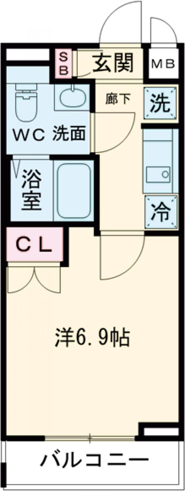 メインステージ両国・704号室の間取り