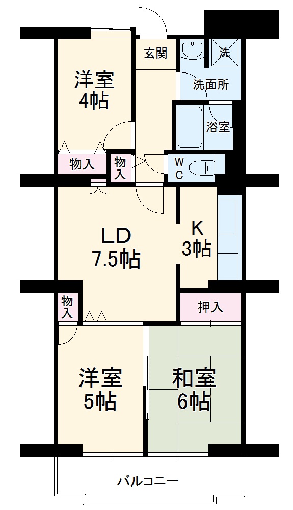 コーポレート中央林間1号棟の間取り