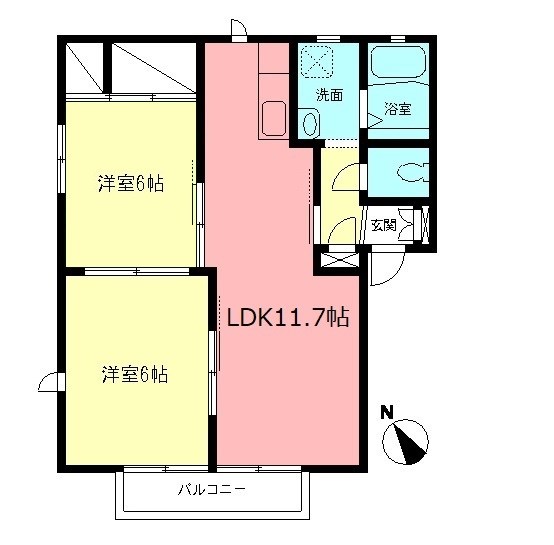 ルミエール蛍田Bの間取り