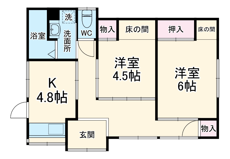 浦賀戸建貸家の間取り