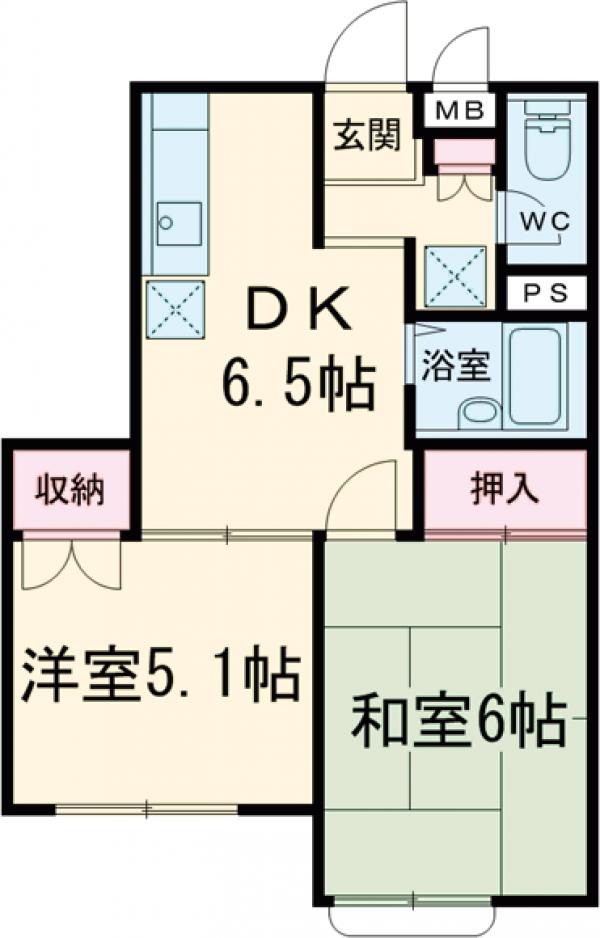 エリール喜多見・303号室の間取り
