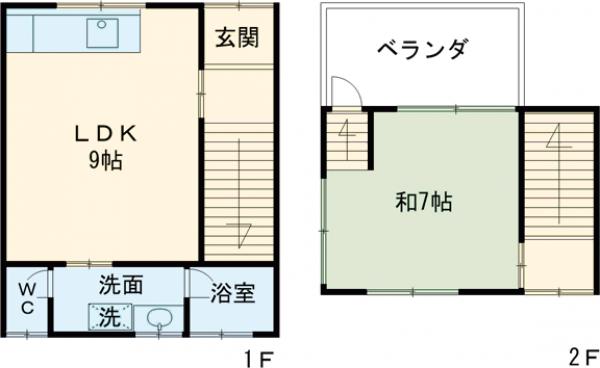 府中町連棟借家の間取り