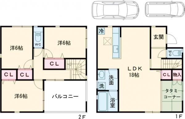 岸和田市神須屋町3丁目戸建の間取り