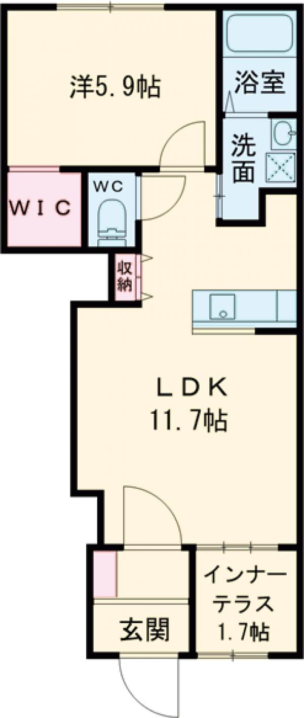 白糸台の完工年月(2024年3月)築の賃貸マンションの間取り