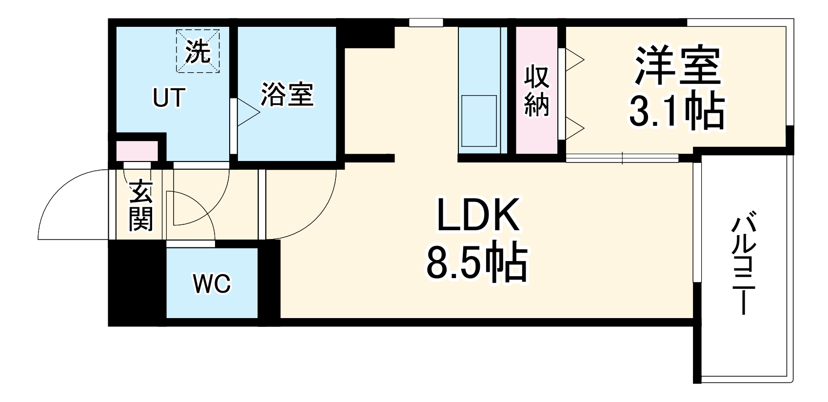 アソシエ中村の間取り