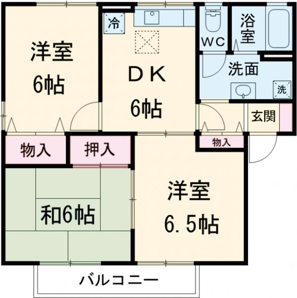 チャコールハイツ Bの間取り