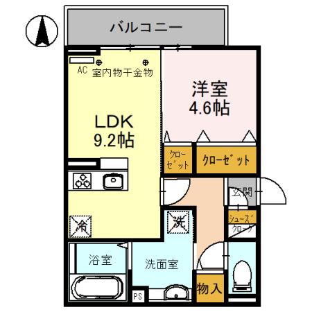 D-ROOM紅雲町Bの間取り