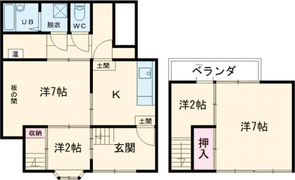 壬生西大竹町貸家の間取り
