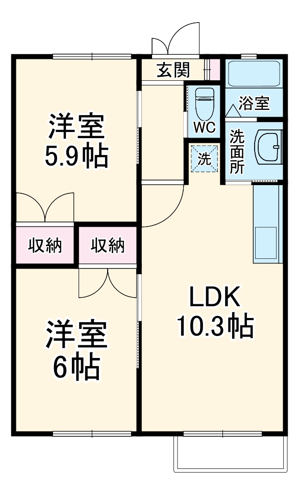 シーサイドハイムカトウⅡの間取り