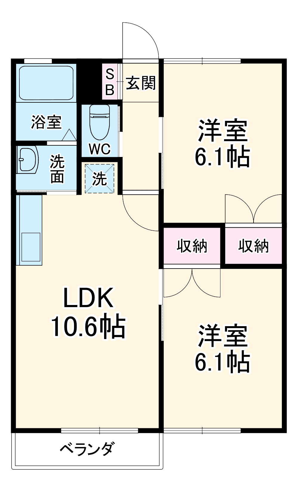 シーサイドハイムカトウⅡの間取り