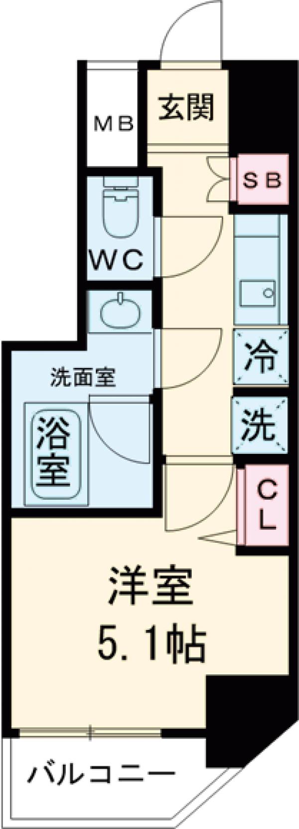 東中延の完工年月(2024年1月)築の賃貸マンションの間取り