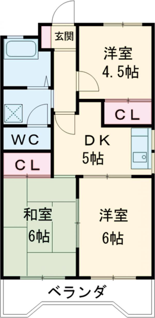 明保野ハイツの間取り