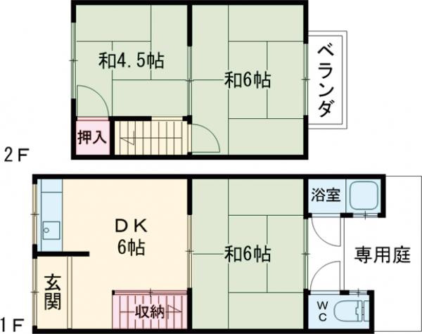 樫原分田貸家の間取り