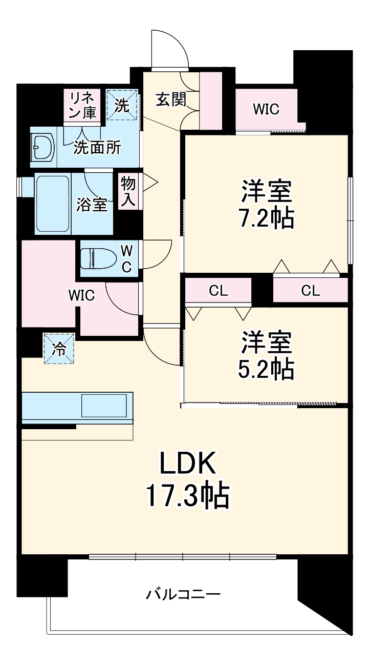 レジュールアッシュ谷町四丁目グランクラスの間取り