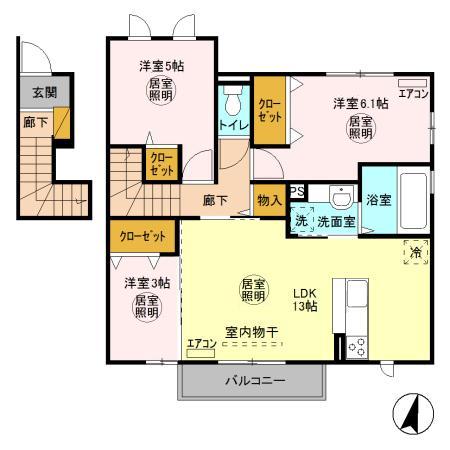 グランライト Dの間取り