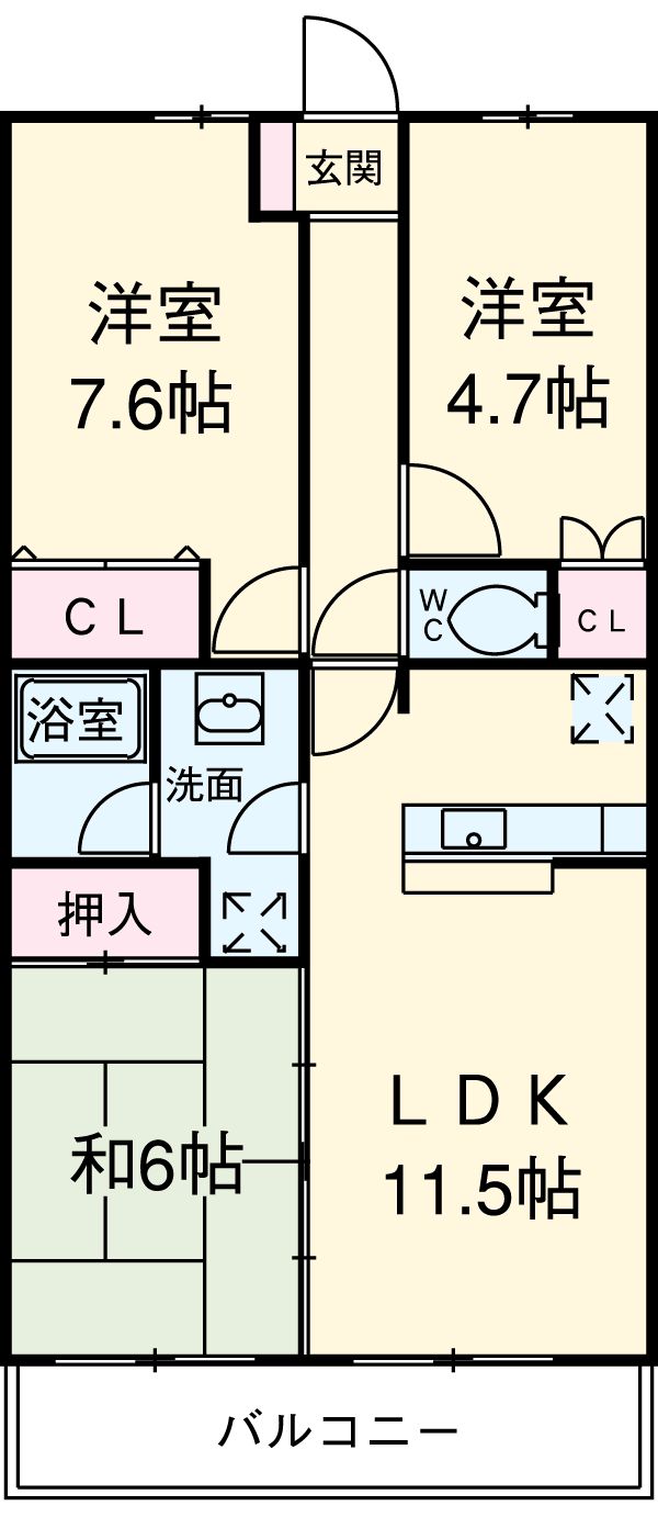 八功ハイツの間取り