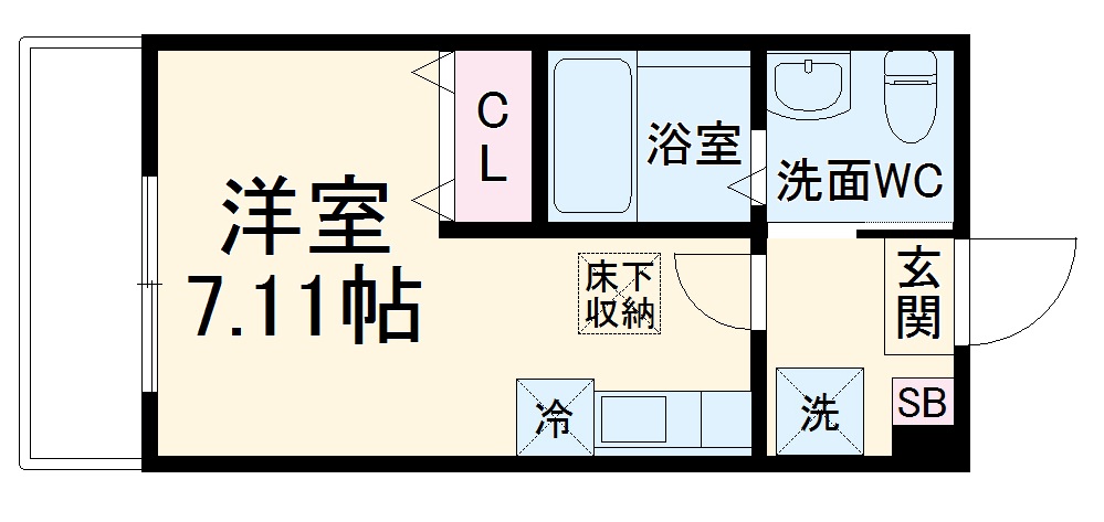 ハーミットクラブハウスヴァンキャトル鶴見の間取り