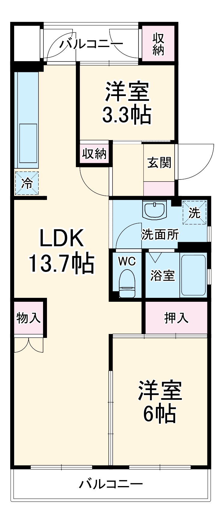 有馬持田マンションの間取り