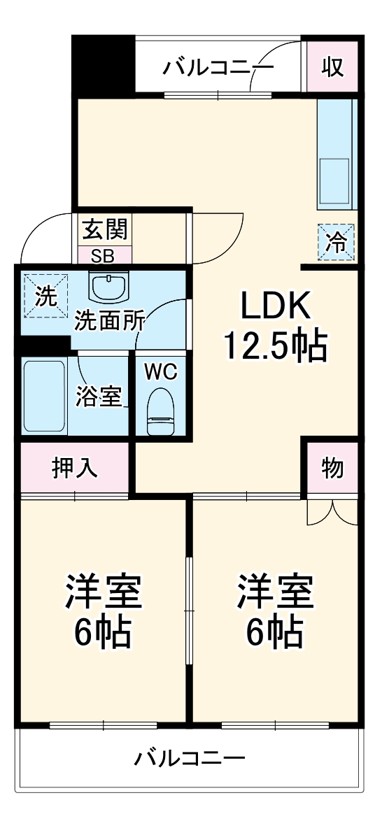 有馬持田マンションの間取り