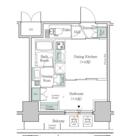 ワンルーフレジデンス板橋大山の間取り