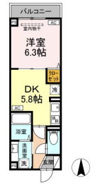 ルリアン北小岩Ⅲ・208号室の間取り