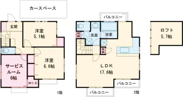 調布市菊野台2丁目貸家の間取り