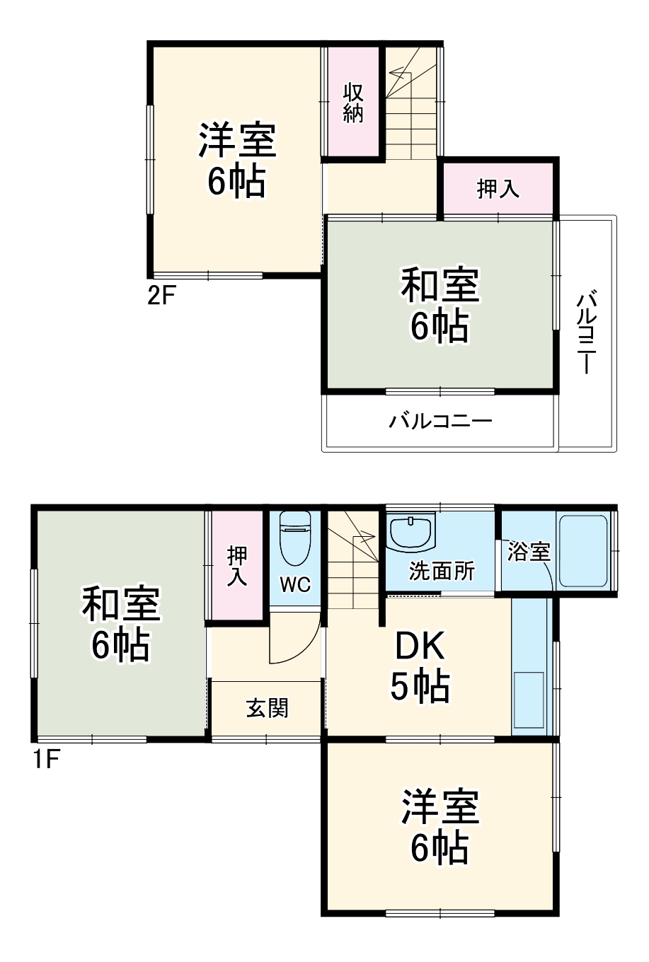南桜井戸建ての間取り