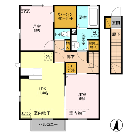 サンクレール Bの間取り