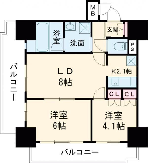 RJRプレシア吉塚駅前の間取り