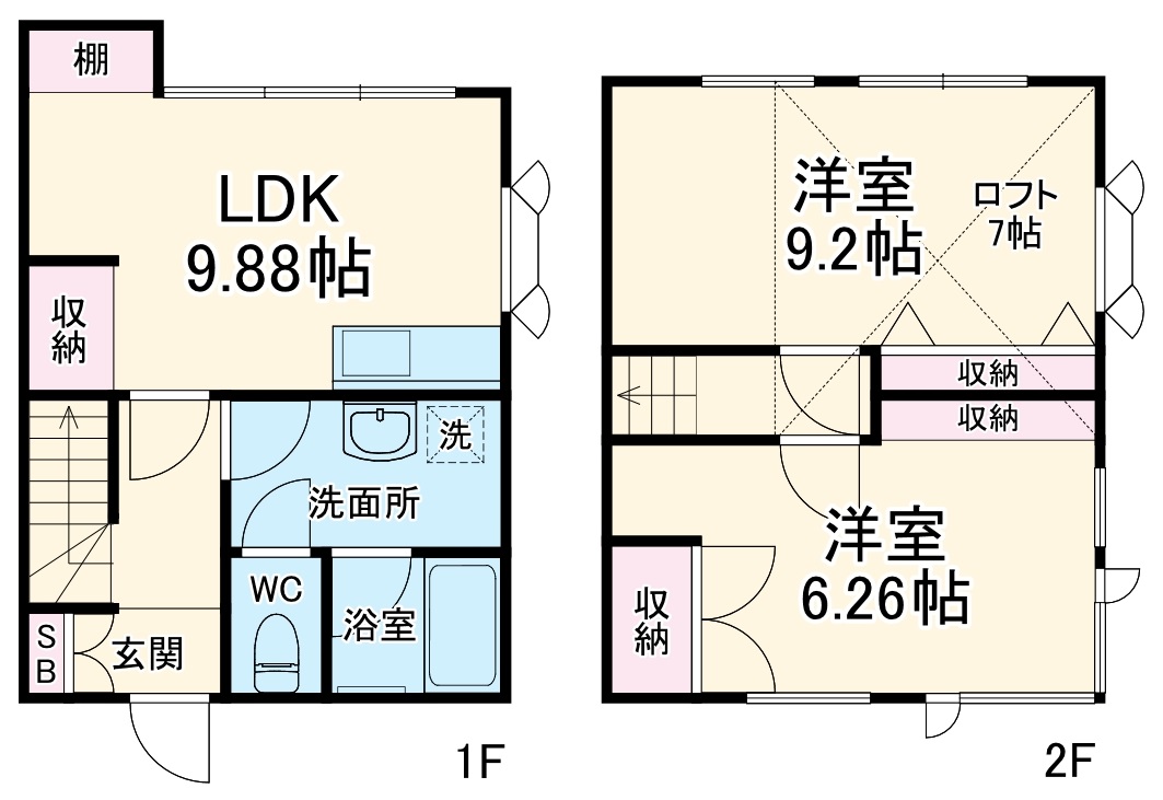 タウンハウスの間取り