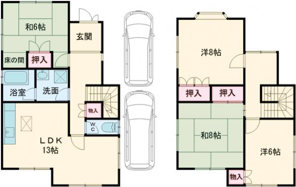 桂坂貸家の間取り