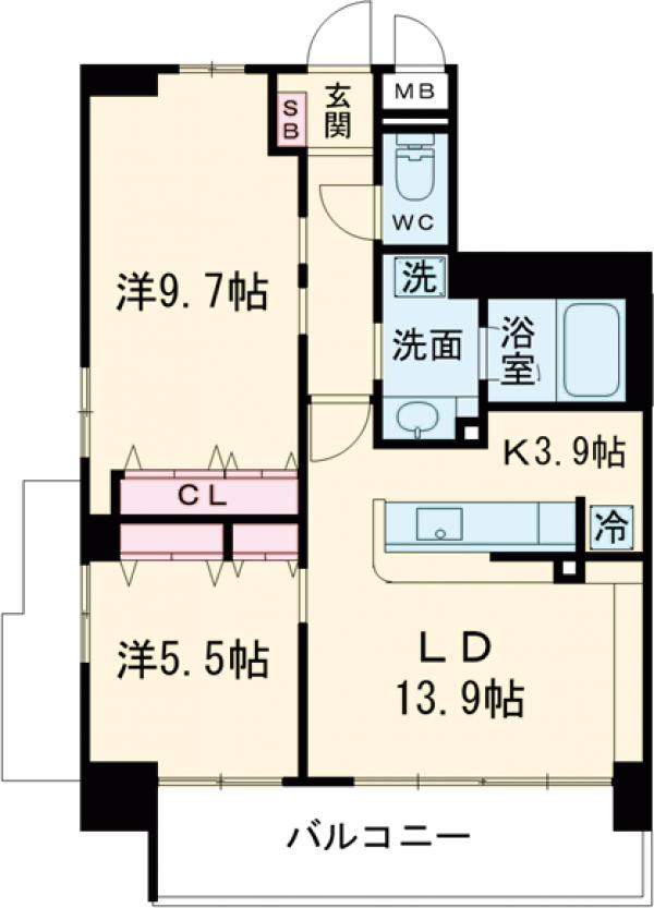 吉塚の完工年月(2018年3月)築の賃貸マンションの間取り