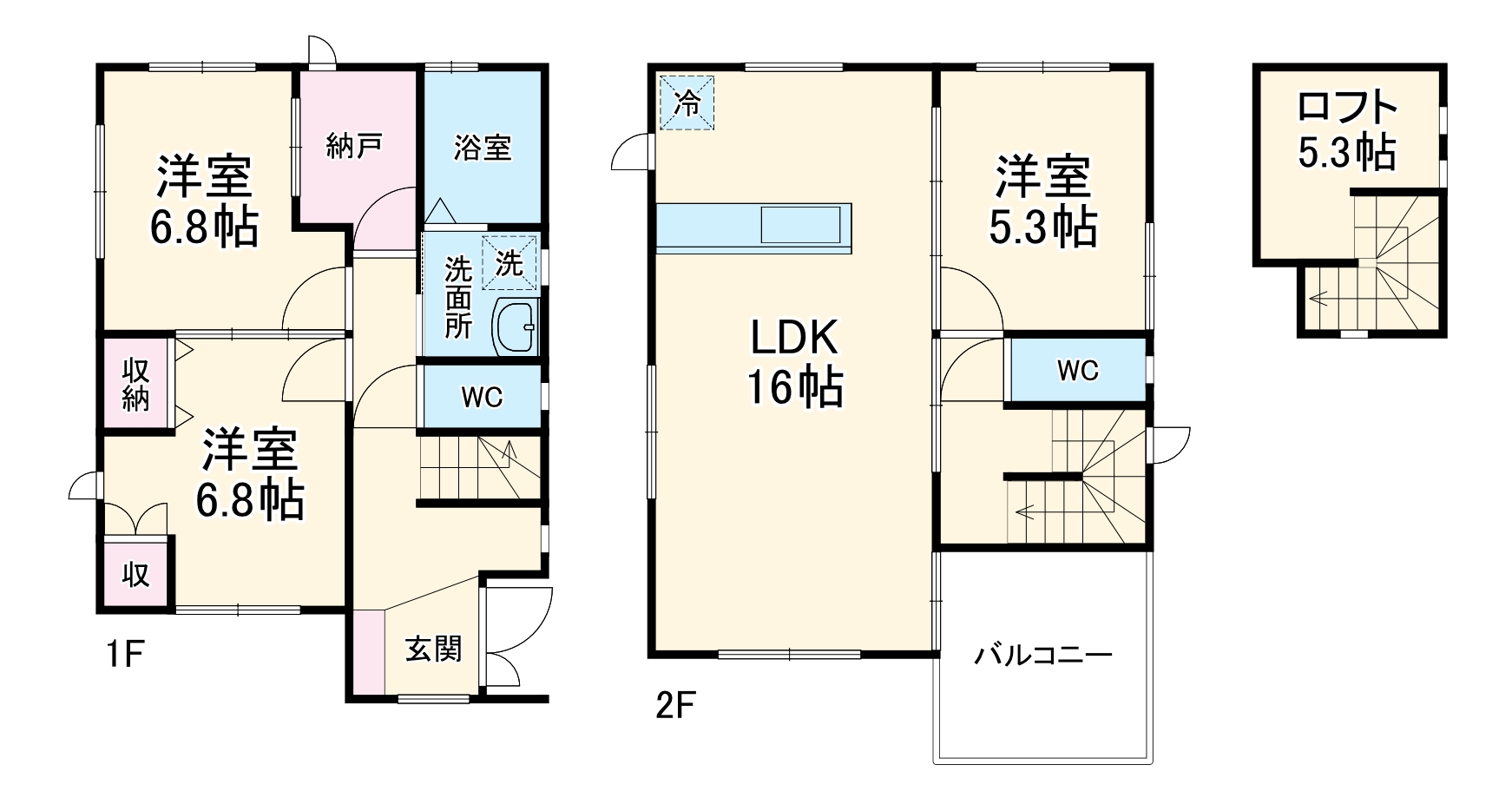 築浅林島 吹抜展望戸建の間取り