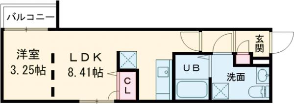 quador唐人町Ⅱの間取り