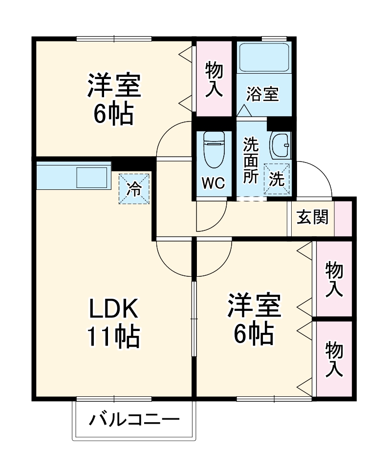 グリーンパークみだい南 Bの間取り