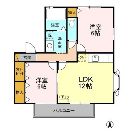 ヴィラ・シェソワ Aの間取り