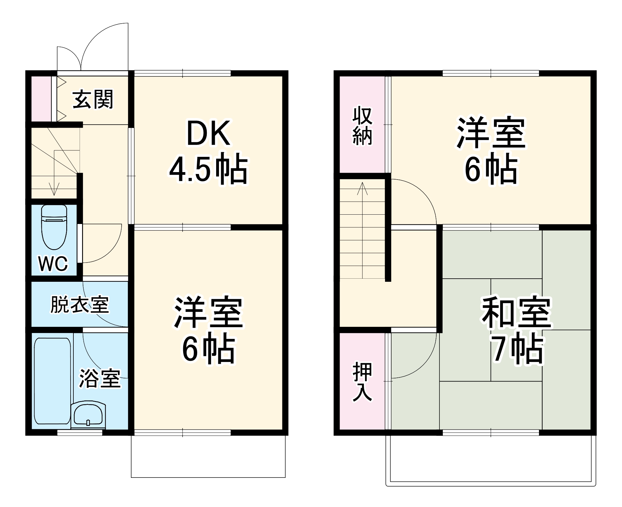 椎野テラスハウスBの間取り