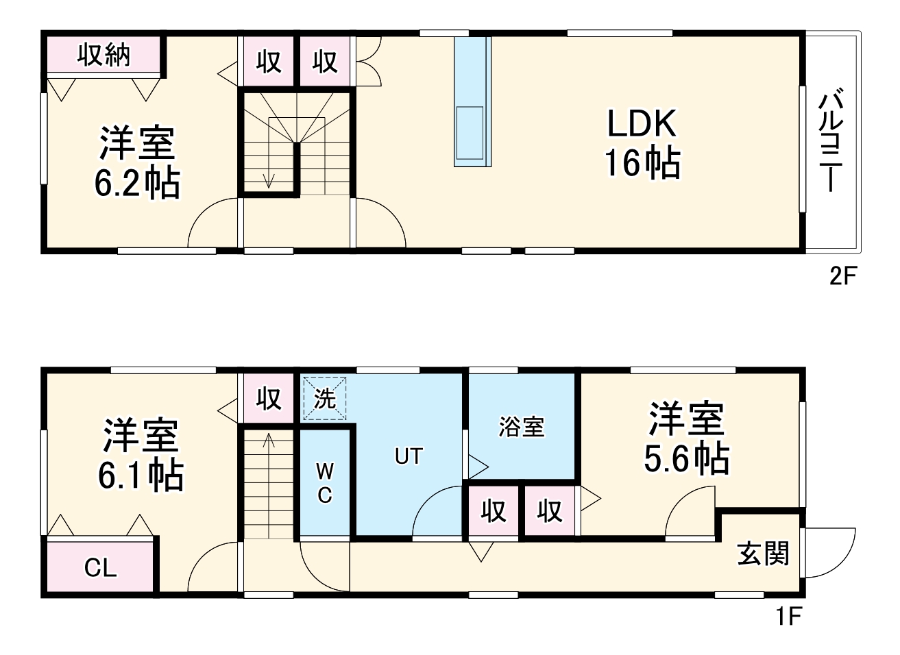 キュービック長良天神の間取り