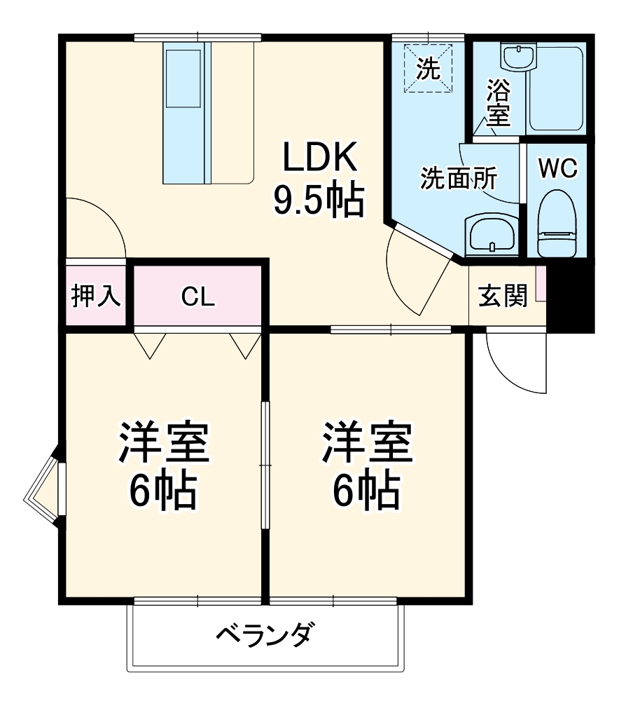 セラミックハウスBee・205号室の間取り