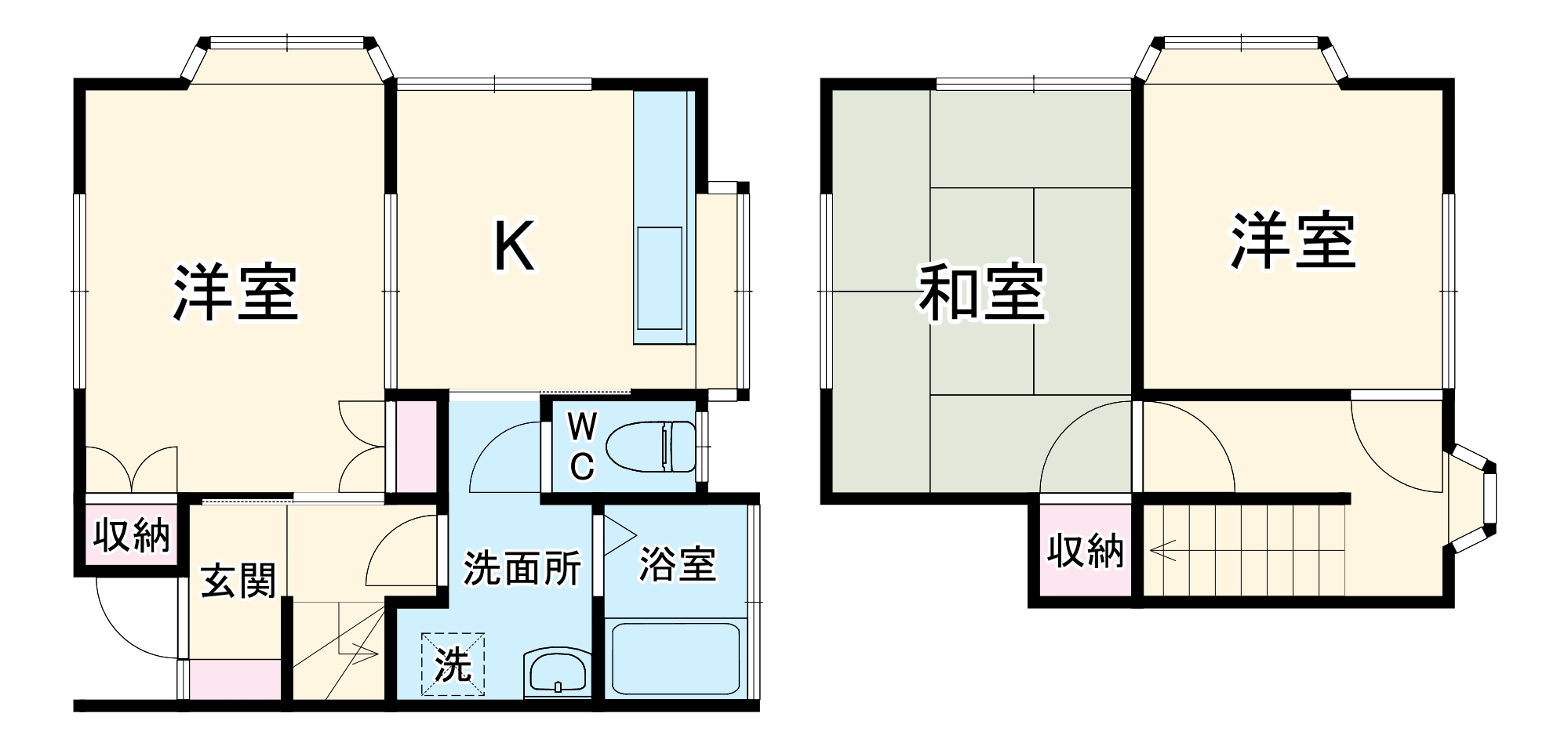 中沢町テラスハウス D棟の間取り