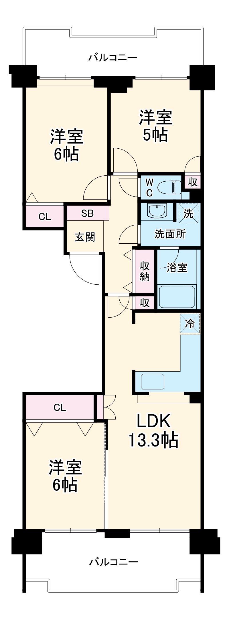 サン・ステージ緑園都市東の街７番館の間取り